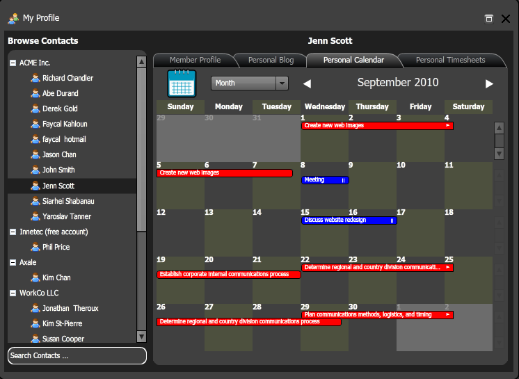 Shared Calendars OneDesk